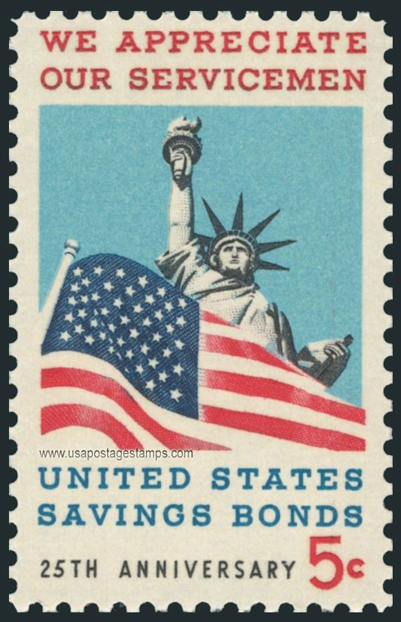 US 1966 We Appreciate Our Servicemen, U.S. Savings Bonds 5c. Scott. 1320a
