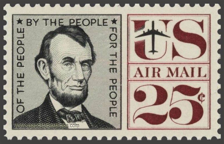 US 1966 'Airmail' Abraham Lincoln 25c. Scott. C59a