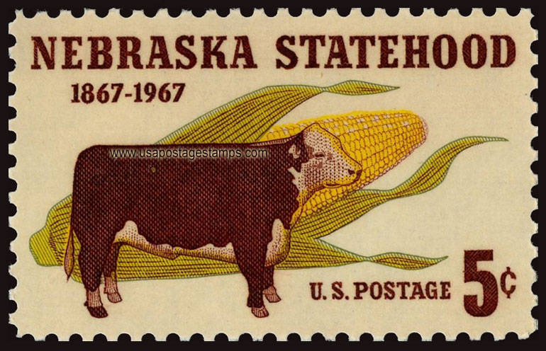 US 1967 Nebraska Statehood 5c. Scott. 1328