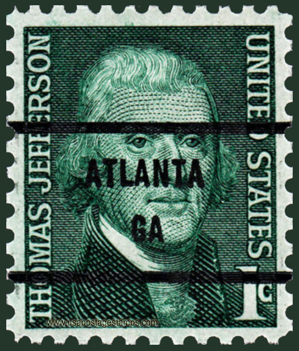 US 1968 Thomas Jefferson (1743-1826) 1c. Scott. 1278c