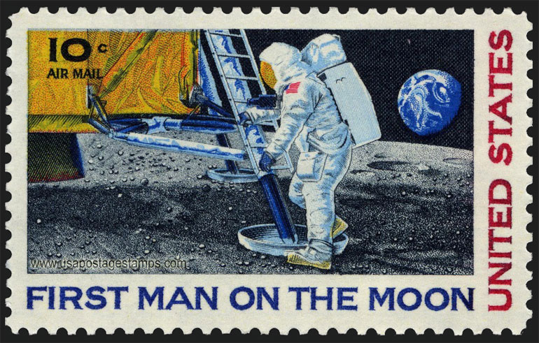 US 1969 'Airmail' First Man on the Moon 10c. Scott. C76