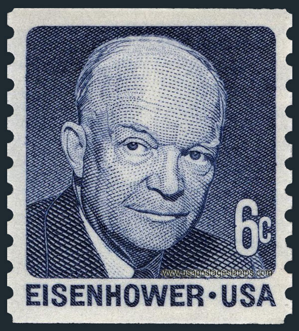 US 1970 David Dwight Eisenhower ; Coil 6c. Scott. 1401