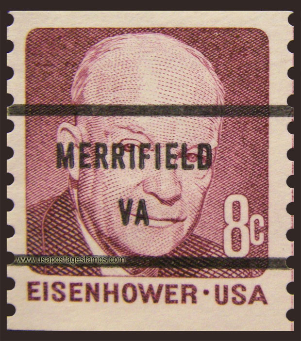 US 1971 David Dwight Eisenhower (1890- 1969) Coil 8c. Scott. 1402b