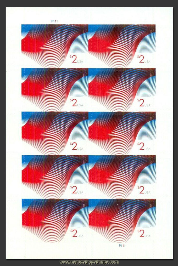 US 2015 Patriotic waves ; Mini Sheet $2x10 Scott. 4954MS