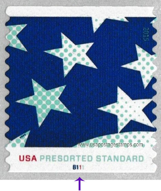 US 2015 Stars & Stripes Presorted Rate 10c. Scott. 4962-PNC
