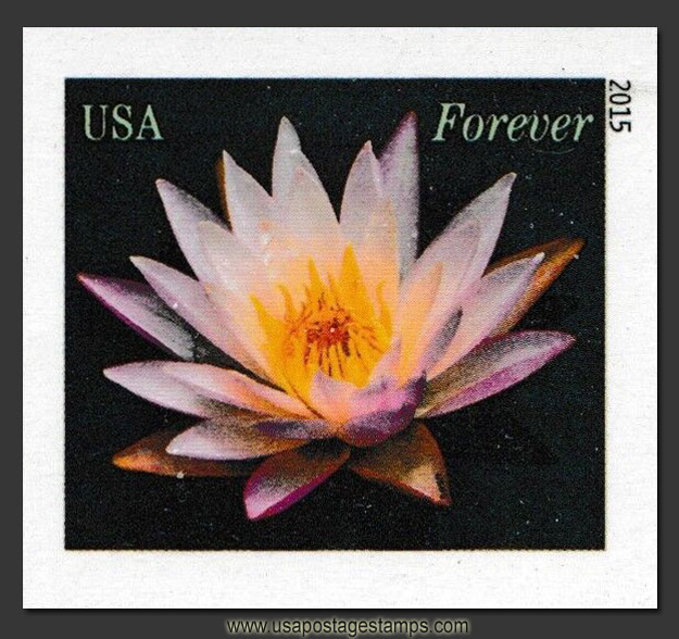 US 2015 Water Lily Flower (light pink) 49c. Imperf.