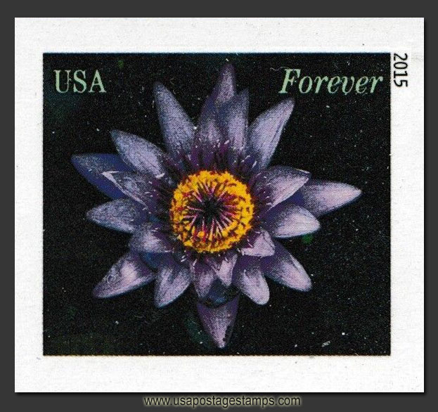 US 2015 Water Lily Flower (purple) 49c. Imperf.