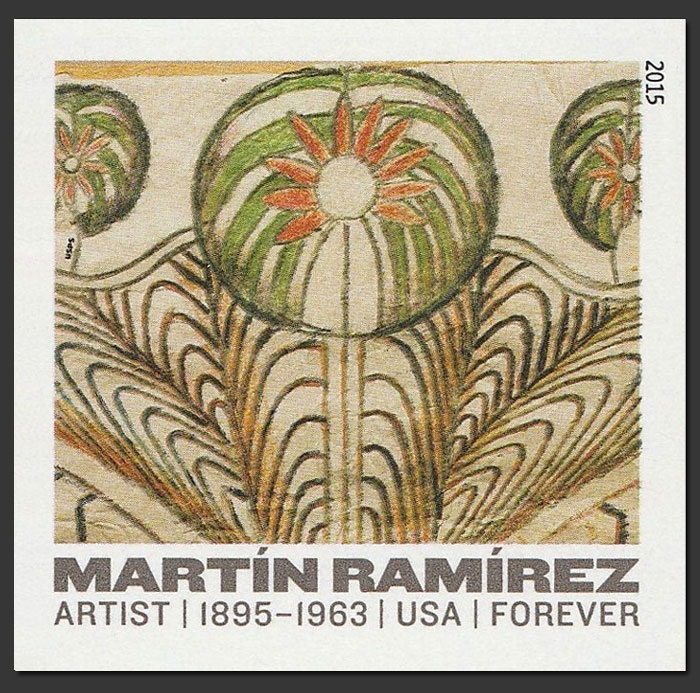 US 2015 Martin Ramirez Arts : Flowers 49c. Imperf.