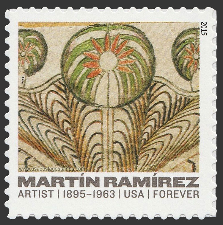 US 2015 Martin Ramirez Arts : Flowers 49c. Scott. 4968
