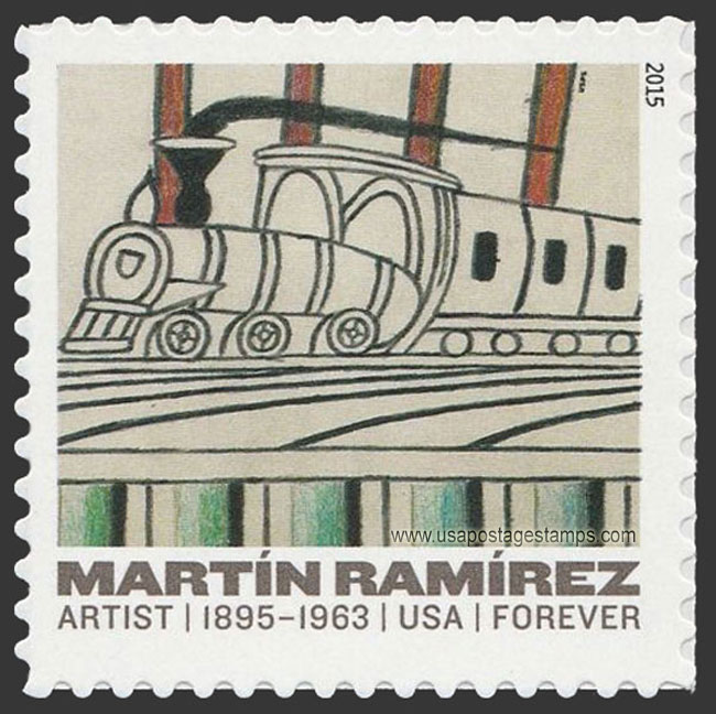 US 2015 Martin Ramirez Arts : Train on Tracks 49c. Scott. 4970
