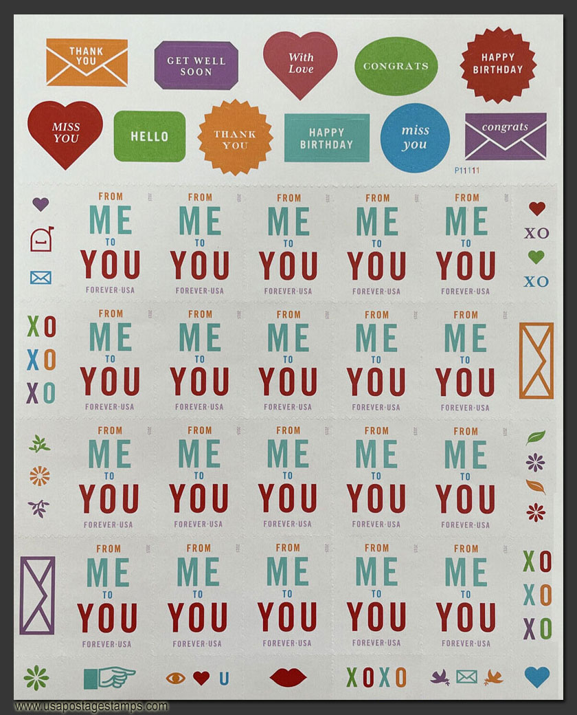 US 2015 'From Me To You' ; Full Sheet 49c.x20 Scott. 4978MS