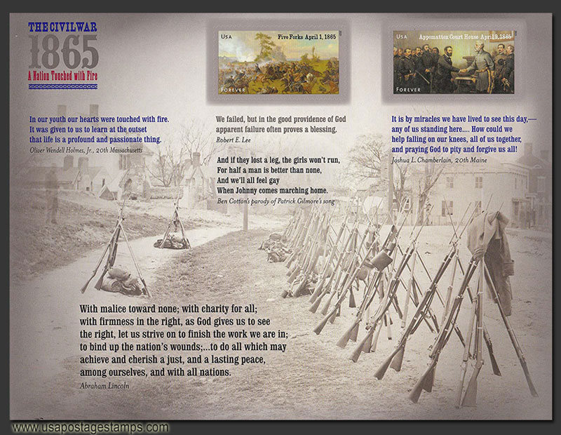US 2015 Civil War 1865 ; Full Sheet 49c.x12 Scott. 4980-4981a