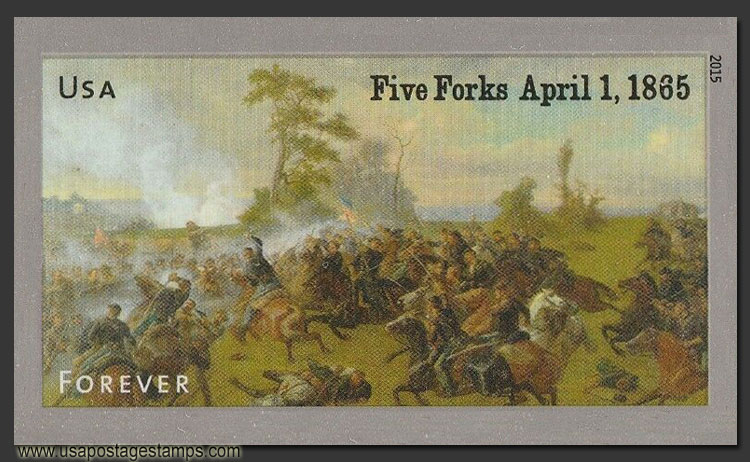 US 2015 Civil War 1865 : Battle of Five Forks 49c. Imperf.