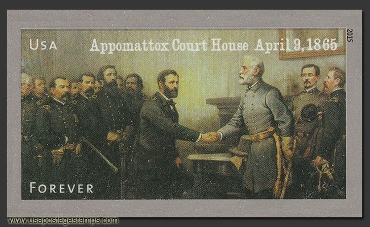 US 2015 Civil War 1865 : Surrender at Appomattox Courthouse 49c. Imperf.