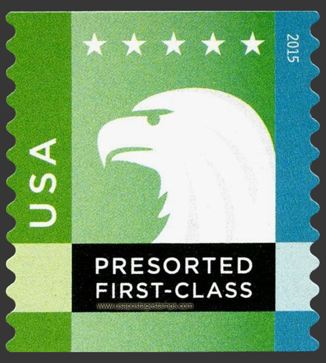 US 2015 Green Spectrum Eagle ; Coil 25c. Scott. 5013