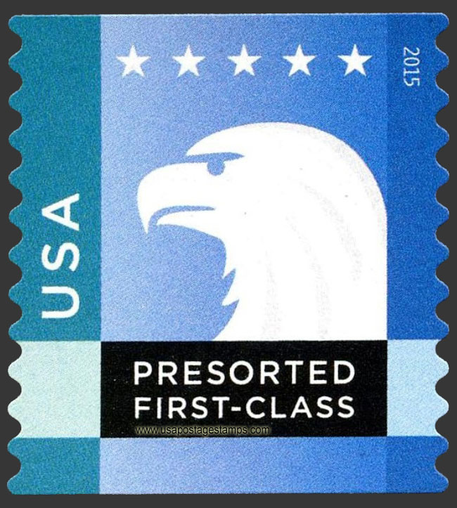US 2015 Blue-Green Spectrum Eagle ; Coil 25c. Scott. 5014