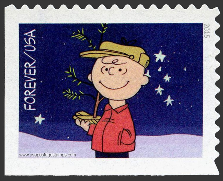 US 2015 Christmas : Charlie Brown with sapling 47c. Scott. 5021