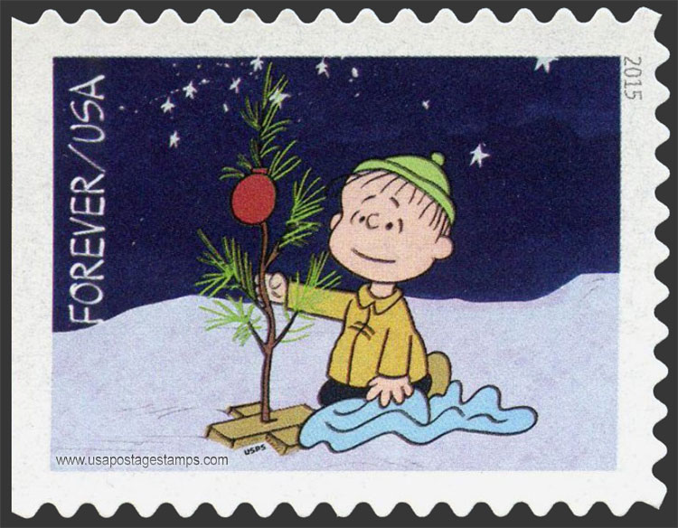 US 2015 Christmas : Linus Decorating Christmas Tree 47c. Scott. 5025