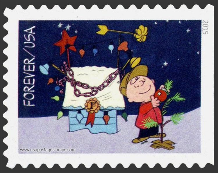 US 2015 Christmas : Charlie Brown Decorating Tree 47c. Scott. 5030