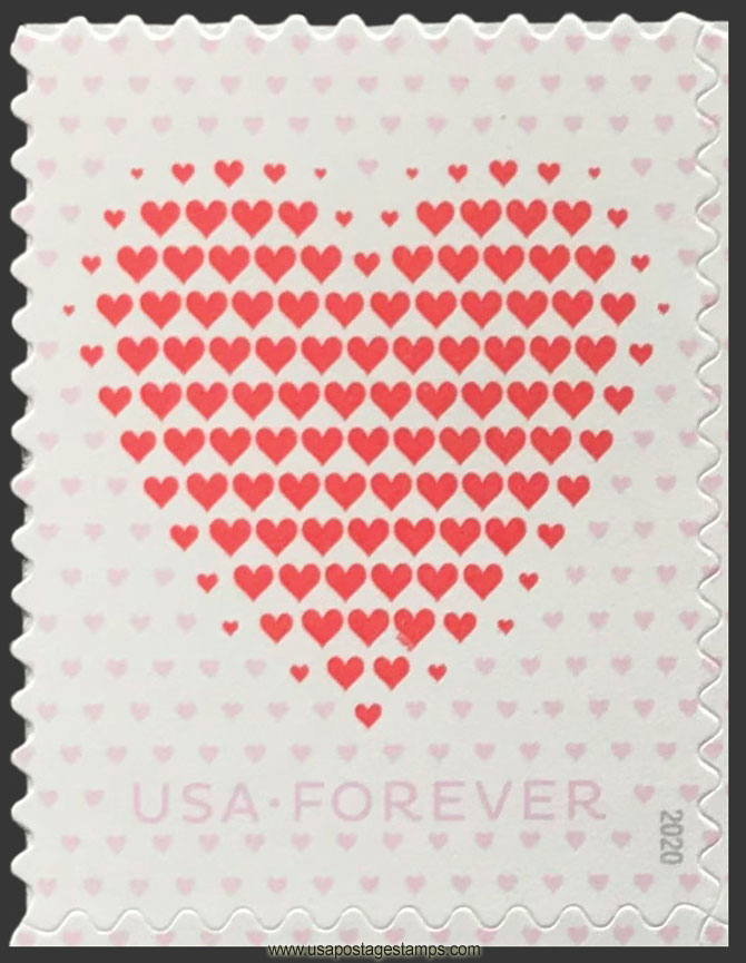 US 2020 Love : Made Of Hearts 55c. Scott. 5431