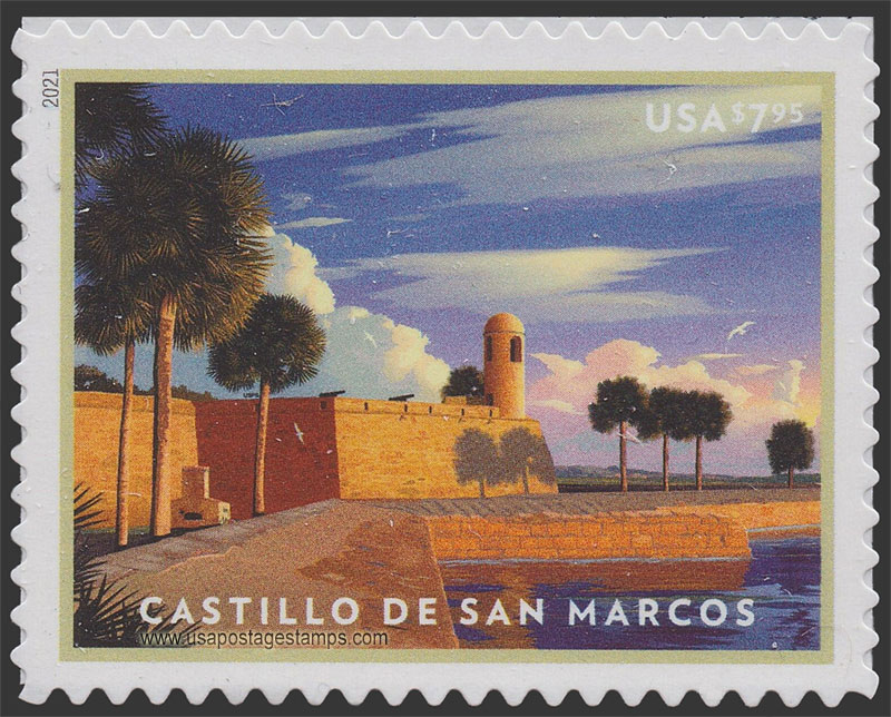 US 2021 Castillo de San Marcos, St. Augustine, FL $7.95 Scott. 5554