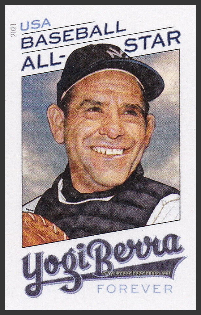 US 2021 Baseball Player Yogi Berra ; Imperf. 55c. Scott. 5608a