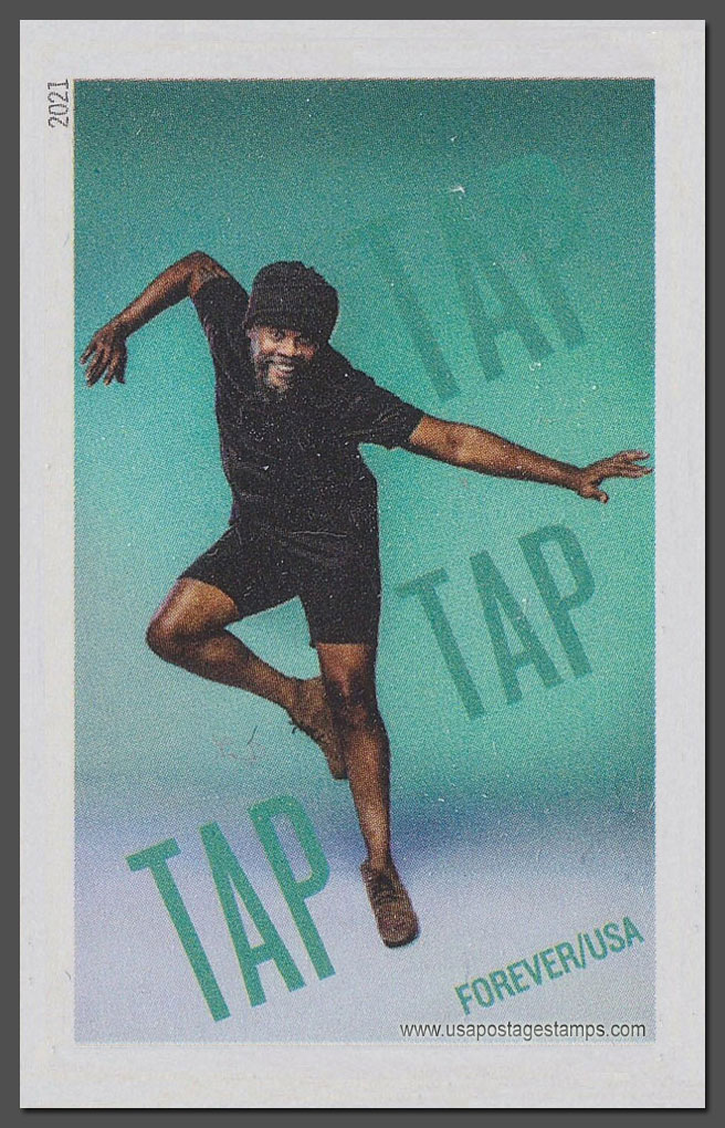 US 2021 Derick Grant : Tap Dancing ; Imperf. 55c. Scott. 5611a