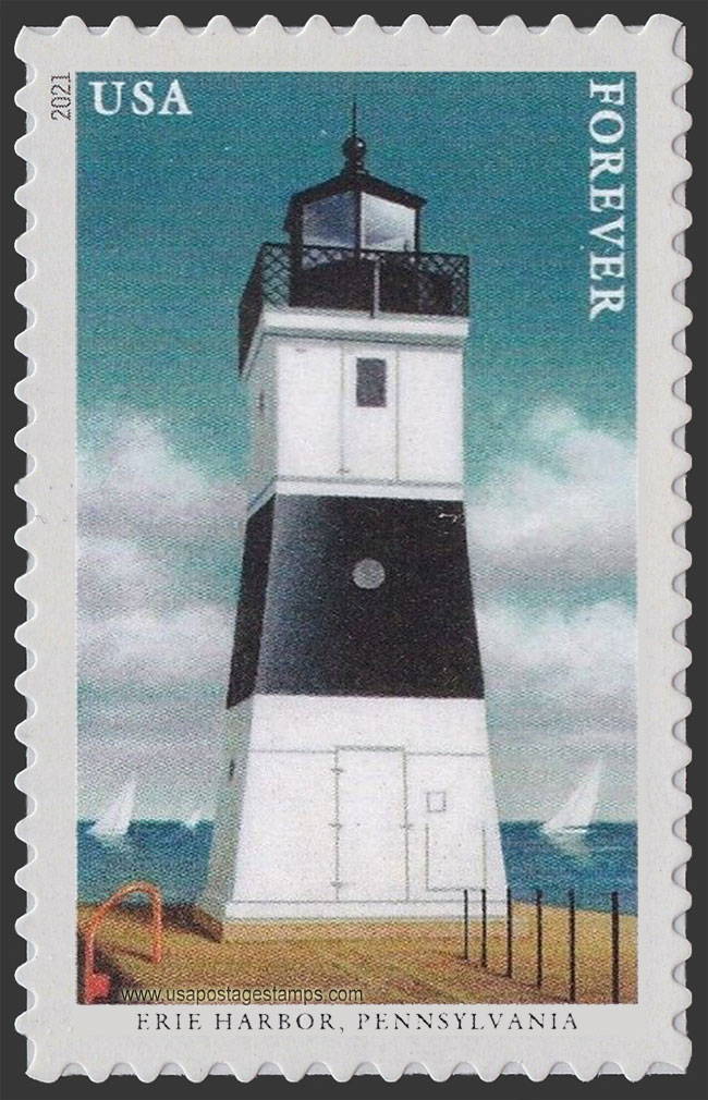US 2021 Erie Harbor Lighthouse, Pennsylvania 55c. Scott. 5623