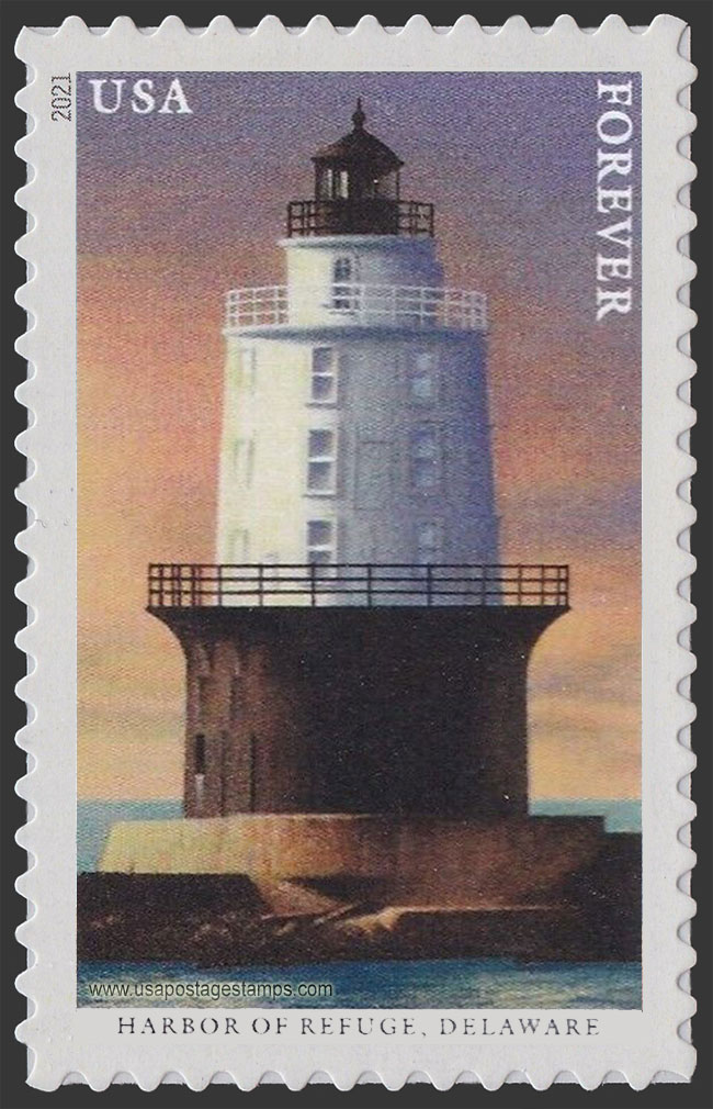 US 2021 Harbor of Refuge Lighthouse, Delaware 55c. Scott. 5624