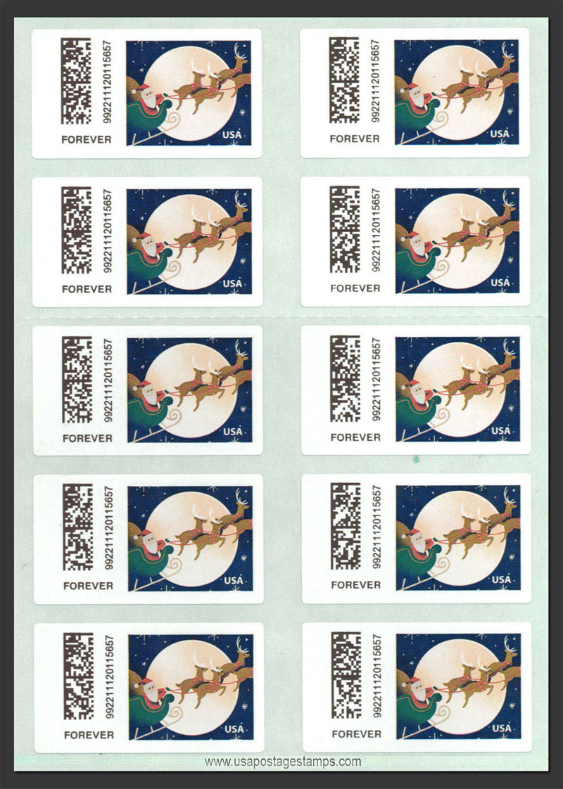 US 2021 Computer Vended Postage Stamp (CVP) ; Mini Sheet 58c.x10 Scott. CVP111MS