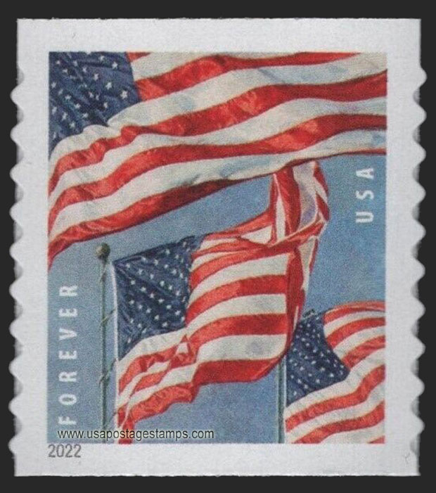 US 2022 Flag of USA ; Coil 58c. (FOREVER º) Scott. 5657
