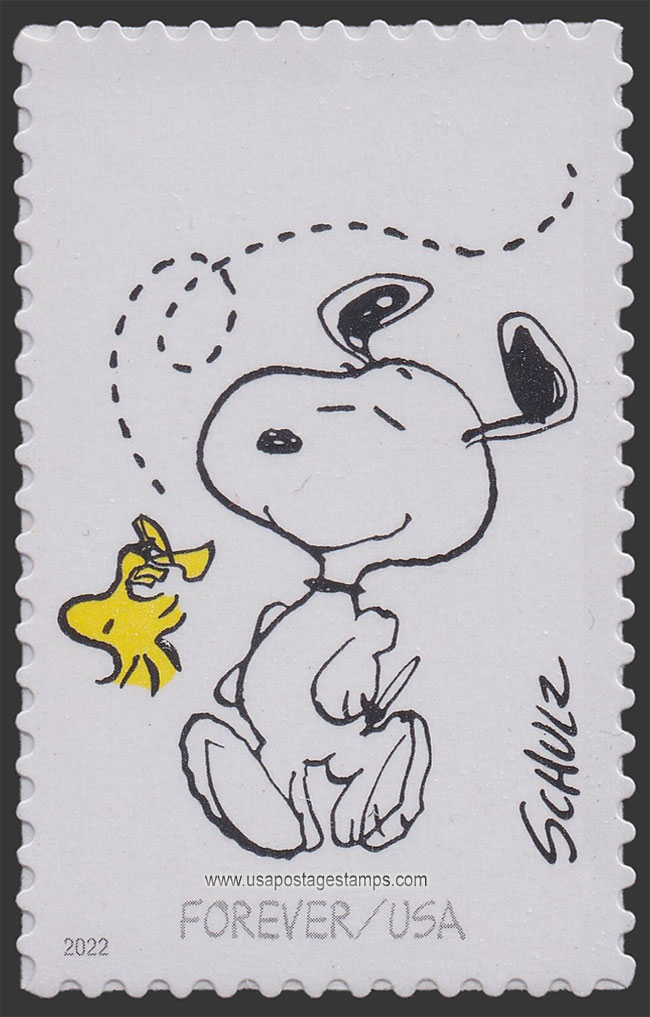US 2022 Charles Monroe Schulz : Snoopy and Woodstock 60c. Scott. 5726g